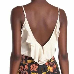 ✨ Free People Intimately “Not Tired” Ruffle Bodysuit Ivory Size Small ✨